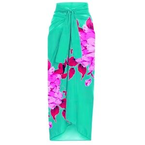 new Boca Cabana WRAP skirt - seagreen & magenta pink cover-up midi women’s beach
